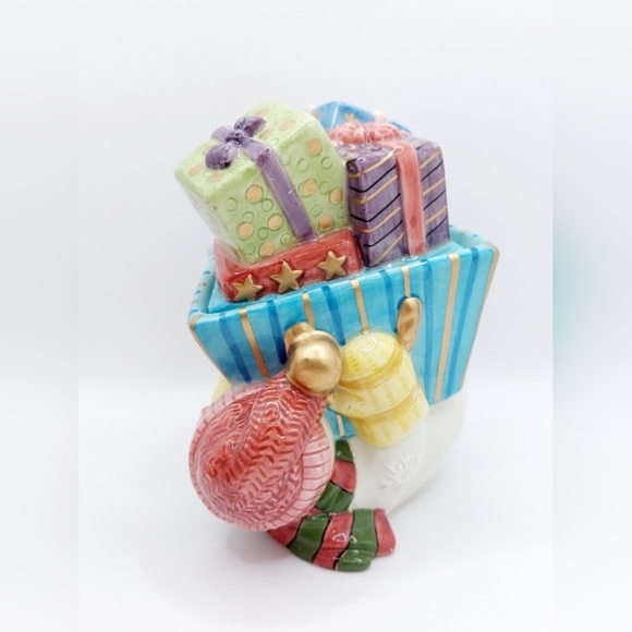 Vintage Fitz and Floyd Frosty Folks Candy Box 1999 With‎ Box - Picture 2 of 12